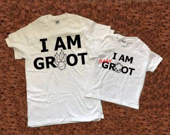 I am Groot Shirt Set Father Son matching shirts for him dad gift father child matching gift from kid