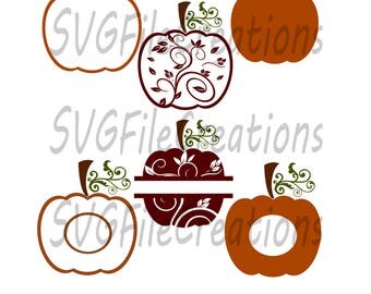 Pumpkin Monogram SVG - Digital Cut Files - Monogram Frame - Instant Download