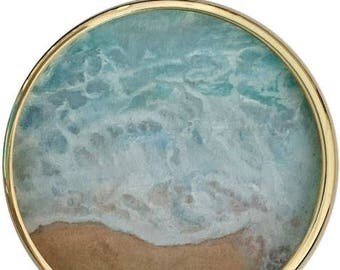 Beach Seaside Oil Painting. Small Original Painting