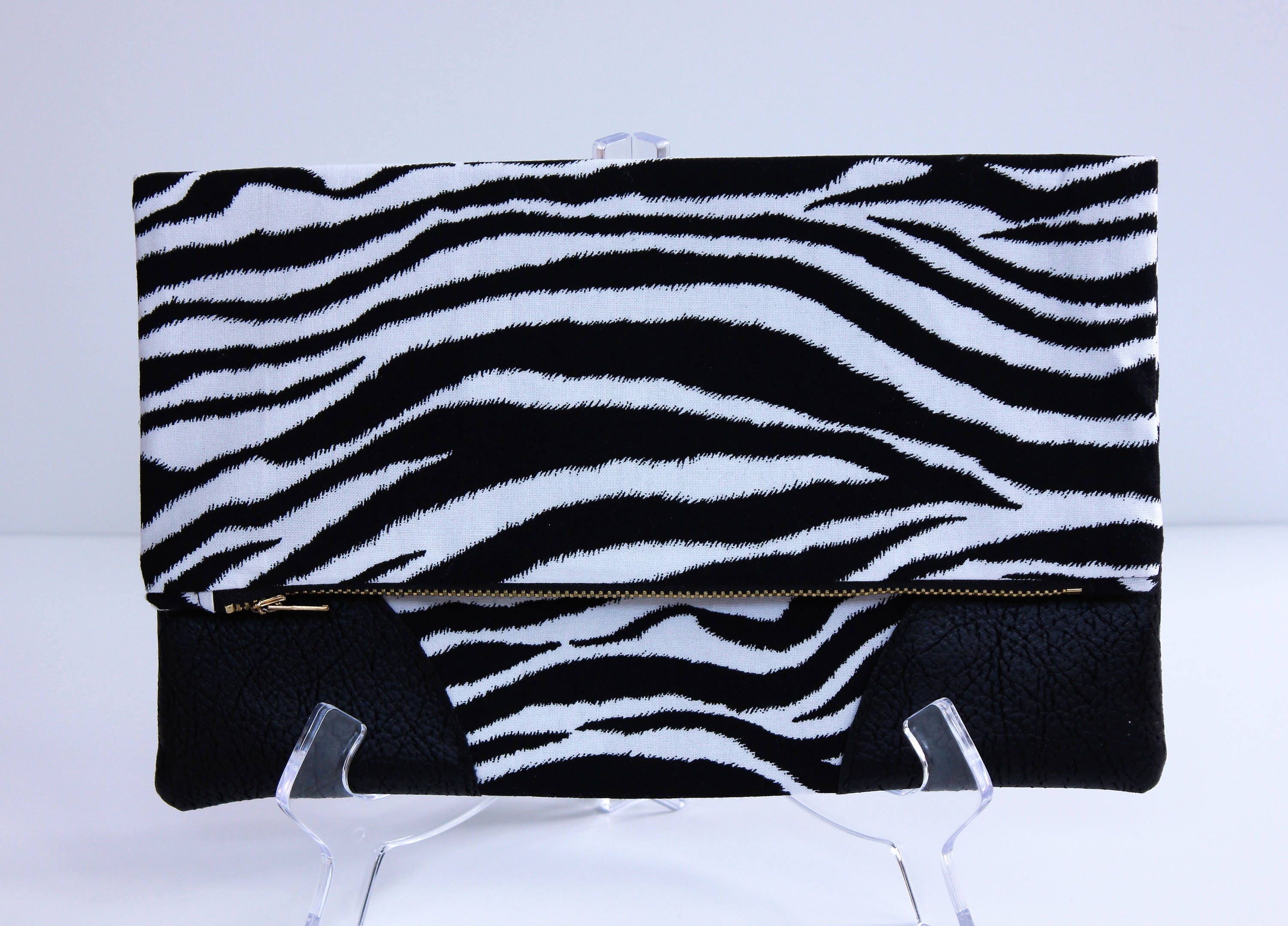 Zebra Clutch Zebra Purse Zebra w/corner trim Zebra