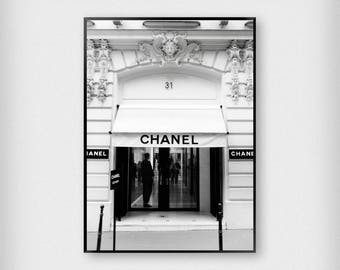 Chanel Paris 31 Rue Cambon - Digital Download Print - Printable - Monochrome - Black and White