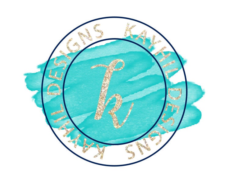 Gold Glitter Blue Watercolor Premade Logo Design Custom