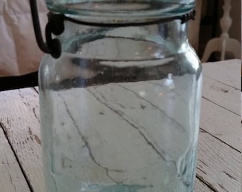 Vintage Electric Blue Canning Jar