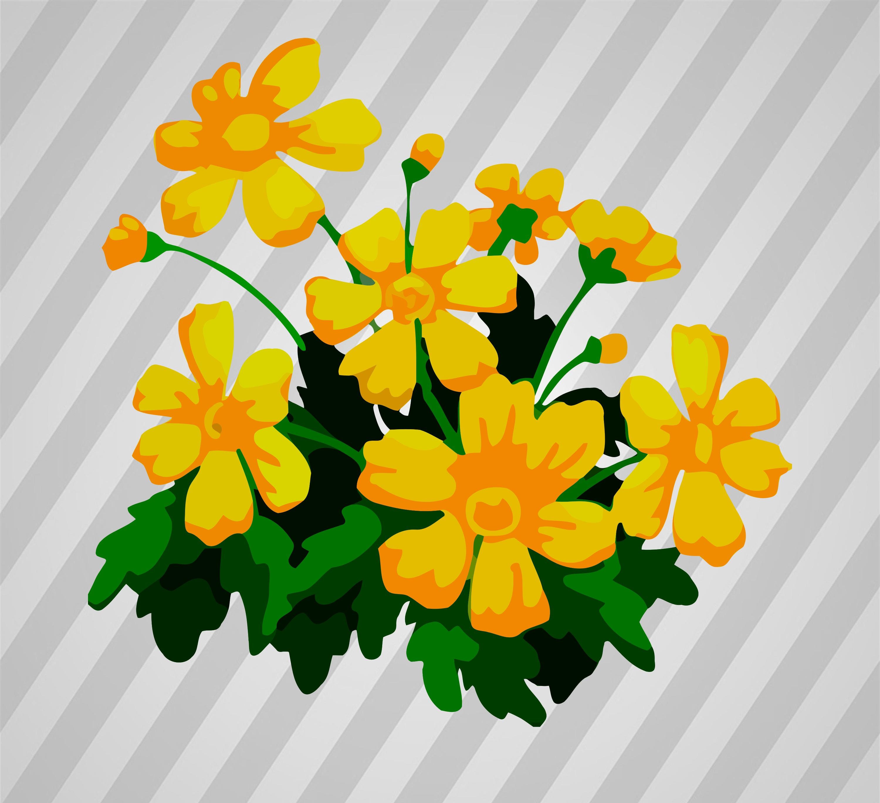 Download Flowers Silhouette Yellow Flower Svg Dxf Eps Silhouette Rld
