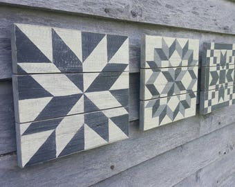 Miniature Barn Quilt Collection (black & white)