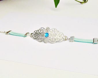 Oriental chic fashion bracelet silver and green pastel - 2 different colors