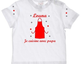 tee shirt baby I cook with dad personalized with name