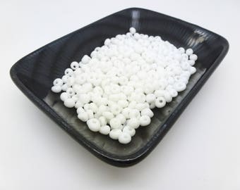 20 g white 4 mm 6/0 seed beads (8SPV31)