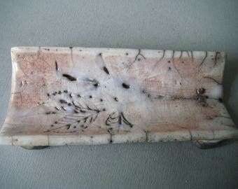 Raku ceramic spoon rest
