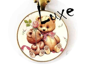 glass 20mm Cabochons craft Teddy bear