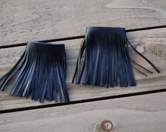 Leather fringe anklets