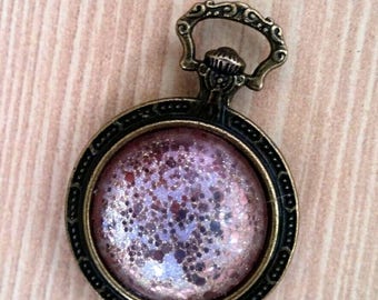 Mini Pocket Watch Glass Tile Pendant