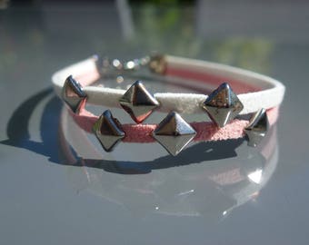 Pink suede bracelet