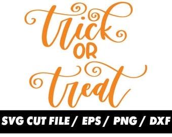 Trick or treat SVG Cut Files, Fall Designs, Halloween svg, Cricut, Silhouette Studio, Digital Cut Files Thanksgiving dxf, eps, png