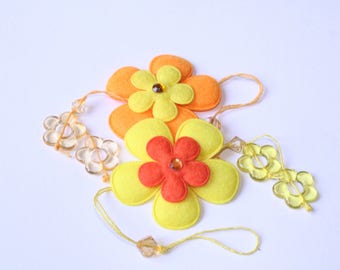 Flower Orange and yellow 6 cm