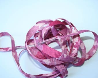 Camouflage pink 9 mm 1.1 m laces