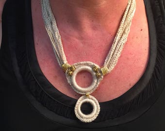 Beige handmade necklace