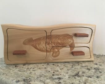 Manatee Bandsaw Jewelry Box - With 1 Secret Drawer!