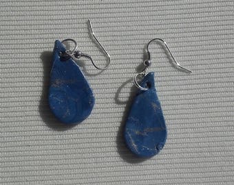 Earrings blue Crackle effect