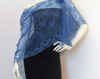 "Zéphyr" knitted lace shawl