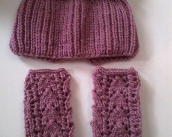 Snood and mittens t. 4 / 5T handknit
