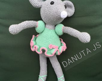 Toy plush mouse handmade acrylic wool and cotton crochet
