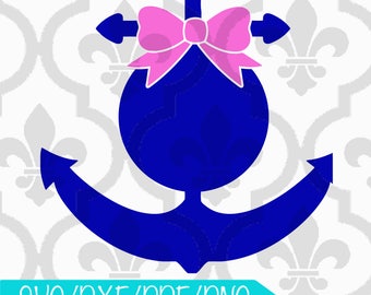 Download Anchor with bow svg | Etsy