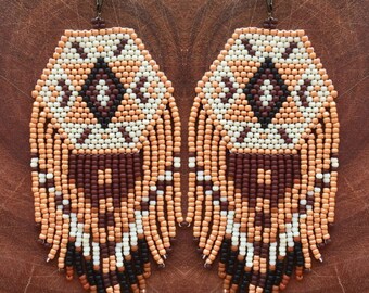 P E R F E C T D A Y earrings - long beaded earrings, fringe earrings, boho earrings, statement earrings