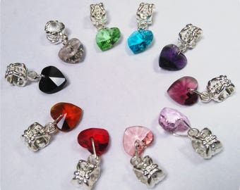 Amber heart 3D pendant bail