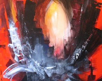 Cosmic/inner storm and the magic door. peinture abstraite 2017