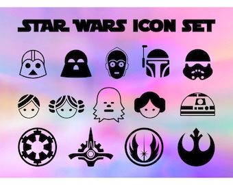 Star wars svg, Star wars icons, star wars silhouette, star wars cut files, star wars dxf, svg silhouette files, svg files cricut, dxf, png