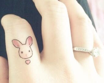 rabbit tattoo etsy rabbit tattoo etsy