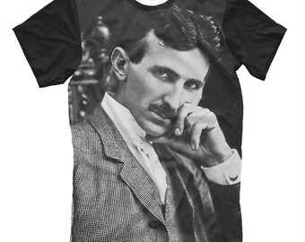 Nikola Tesla Full Print T-shirt, Men's Women's All Sizes