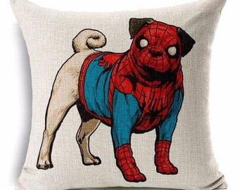 Dog Pillow Cover - Spider Pug