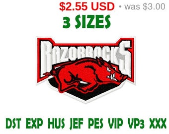 Sale 15% Arkansas Razorbacks logo embroidery design / embroidery designs / INSTANT download machine embroidery pattern