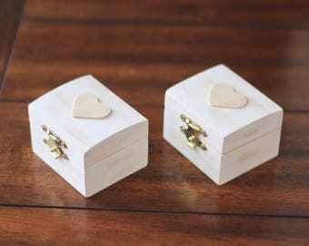 His and Her's Vintage Wood Ring Boxes