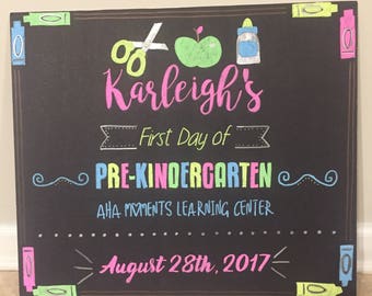 First Day Chalkboard Poster