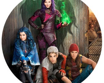 Disney Descendants Round Edible Cake Image Topper Frosting Icing Sheet