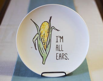Farm to Tableware - Choose One- Veggie Pun Dinner Plates - Housewarming Gift - Kitchen Decor - Foodie Gift - Hand-painted ceramics