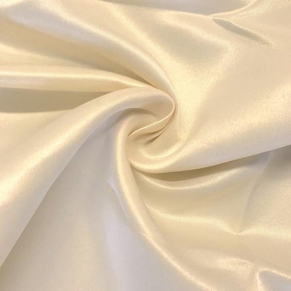 Ivory Bridal Satin Fabric Silky Poly Heavy Weight Wedding