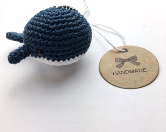 Key fob Whale in desire color keychain handmade