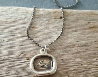 Sample Sale - One heart suffices me - One of a Kind wax seal pendant