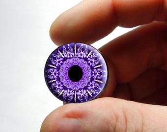 Glass Eyes - Kaleidoscope Eye Human Doll Taxidermy Eyes Handmade Glass Cabochons Design 6 - Pair or Single - You Choose Size