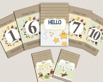 Printable Baby Milestone Cards | Milestone and Moments Cards | Baby Shower Gift | New baby gift | Nursery Rhyme | Milestone cards| Digital