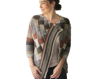 50% CLEARENCE Colorful Cardigan Brown Beige Latte by Afra