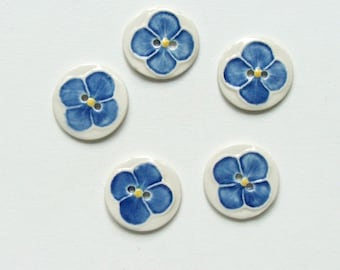 Porcelain Buttons, Hydrangea Blossom