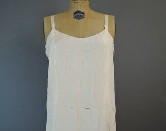1920s AS IS Ivory Silk Full Slip, Vintage Dress Slip, Cutter Costume