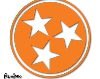 State of Tennessee TN Tri-Star tristar pride proud SVG, EPS, dxf, png, jpg digital cut files for Silhouette Cricut Classic