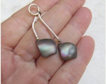 SALE Out Of TOWN AAA Topaz Briolette Beads Matched Pair, Colorful Tahitian South Sea Pearl Black Lip Oyster, 13mm x 15mm