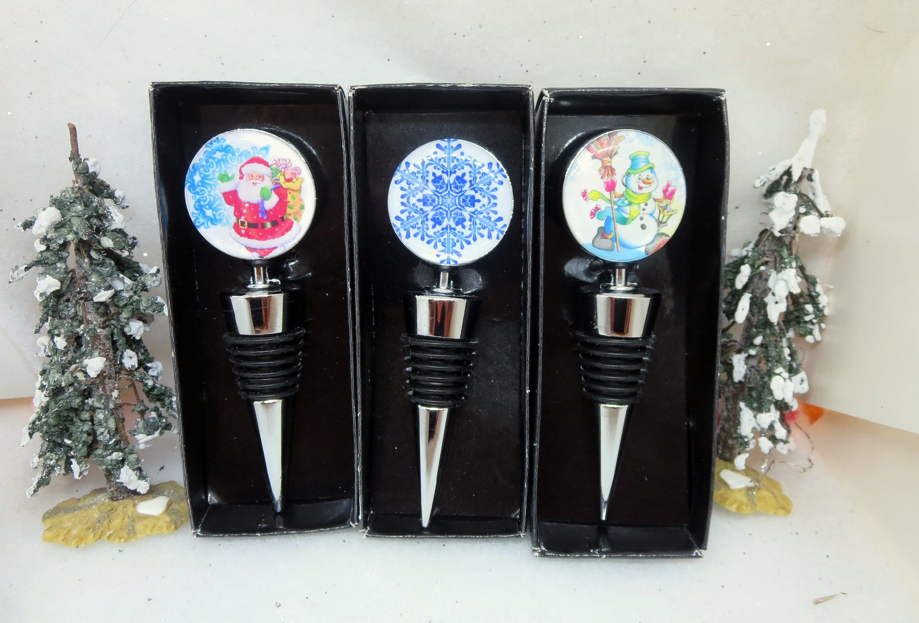 Hostess Present Christmas Wine Stopper Holiday Cork Gift